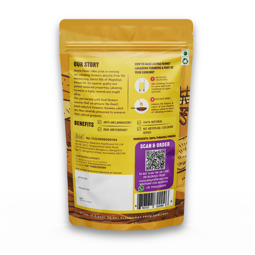 Lakadong Turmeric Powder | High Curcumin (9–12%) | Organic & Natural — view 2